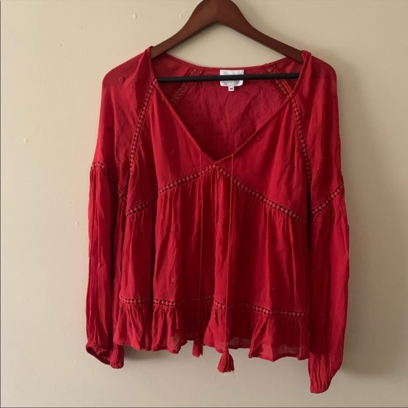 Sezane | Ambre Poppy Red Blouse Size EU 36 (US 4) - Picture 5 of 8